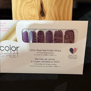 Color Street BORDEAUX GLITZ Sparkling Purple Nail Strips